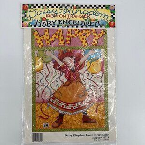 Vintage Daisy Kingdom Mary Engelbreit Iron-on Transfer HAPPY